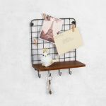 Picture of Vintage Living Wall Mount 4-Hook Shelf & Message Center - Industrial Gray