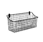 Picture of Vintage Living Extra Large Cabinet & Wall Mount Basket - Black
