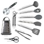 Picture of Elements Utensil Set of 10, Stainless Steel - Charcoal