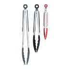 Picture of 7", 9" & 12" Stainless Steel Silicone Grip Tongs - Set of 3