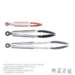 Picture of 7", 9" & 12" Stainless Steel Silicone Grip Tongs - Set of 3