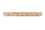 Picture of Stratford Wall Mount 4 Double Hook Rack - Maple with Satin Nickel Hooks