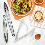 Picture of Elements Tongs S/3 9" 9" 12" Silicone Oatmeal/Thyme/Black