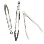 Picture of Elements Tongs S/3 9" 9" 12" Silicone Oatmeal/Thyme/Black