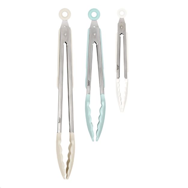 Picture of Elements Tongs S/3 7" 9" 12" Silicone Cotton/Blue Haze/Oatmeal