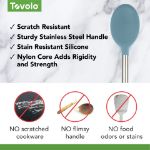 Picture of Silicone Mixing Spoon SS Handle Blue Slate