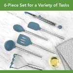 Picture of Silicone Utensil Set S/6 Blue Slate