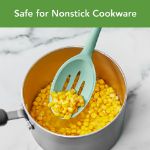 Picture of Flex-Core All Silicone Slotted Deep Spoon - Aqua