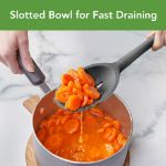 Picture of Flex-Core All Silicone Slotted Deep Spoon - Charcoal